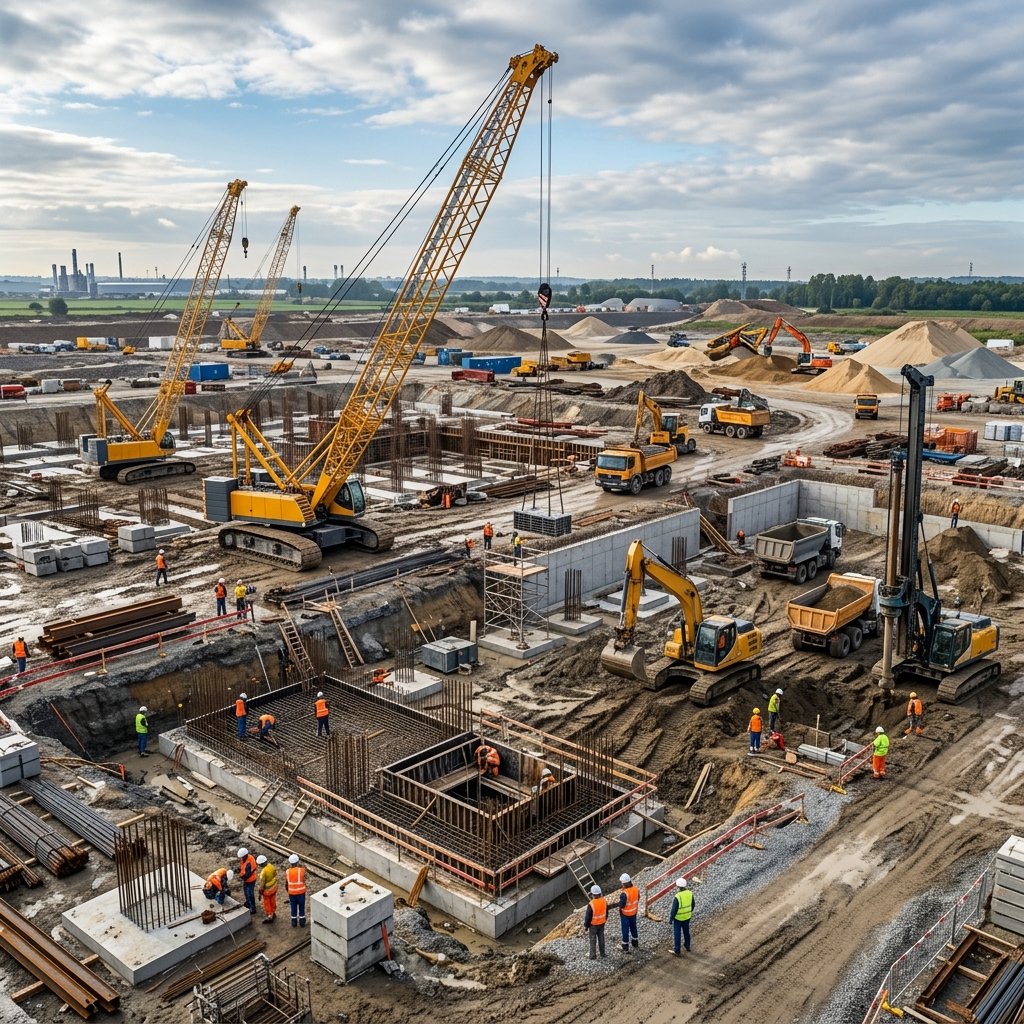 Obras industriais novas
